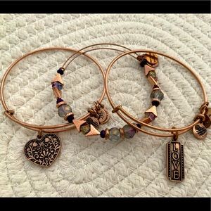 ALEX & ANI GORGEOUS "LOVE SET OF 3" ROSE GOLD